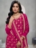 Jacquard chinon sharara suit in Magenta colour 66211
